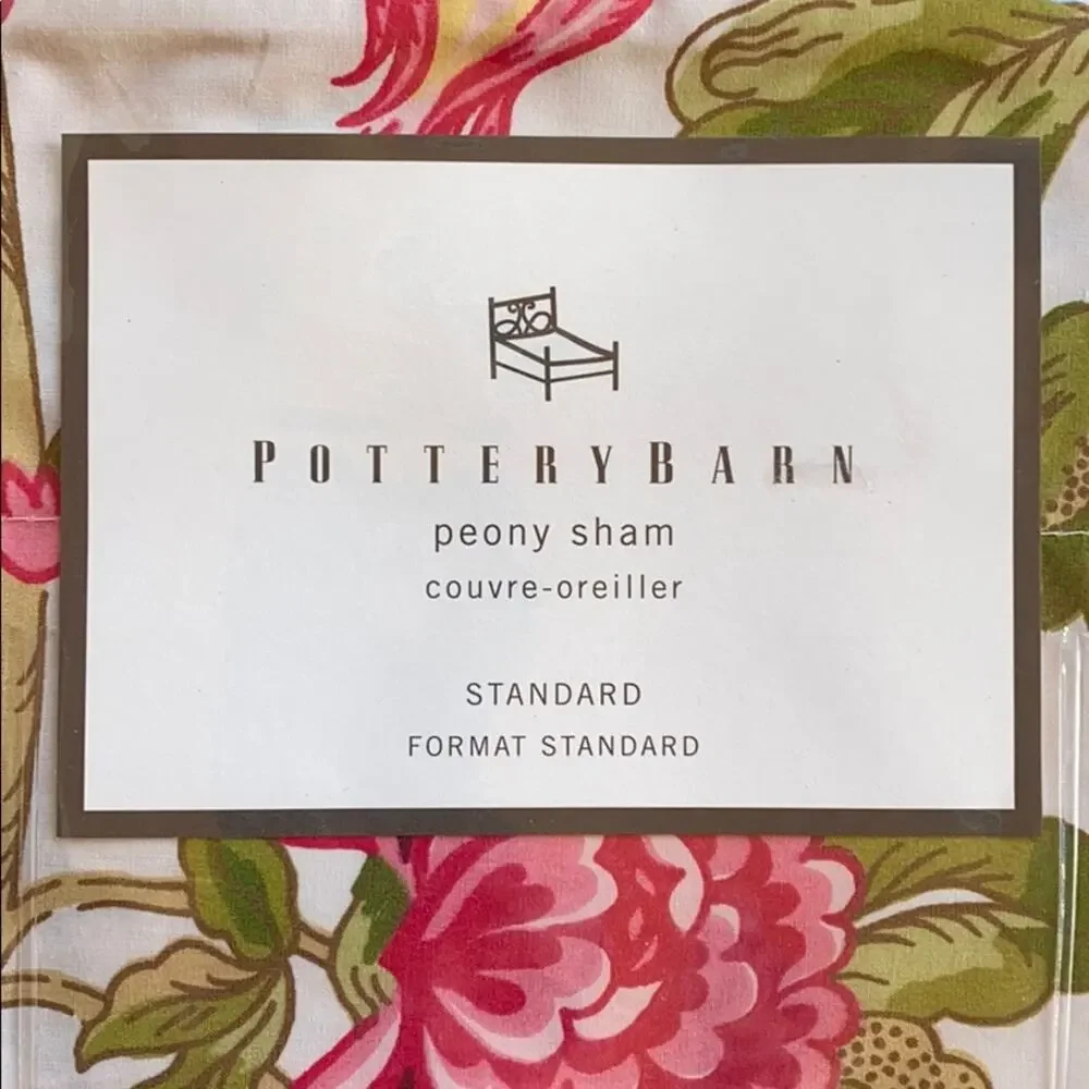 Pottery Barn‎ Peony Sham NIP Standard Size, Cotton